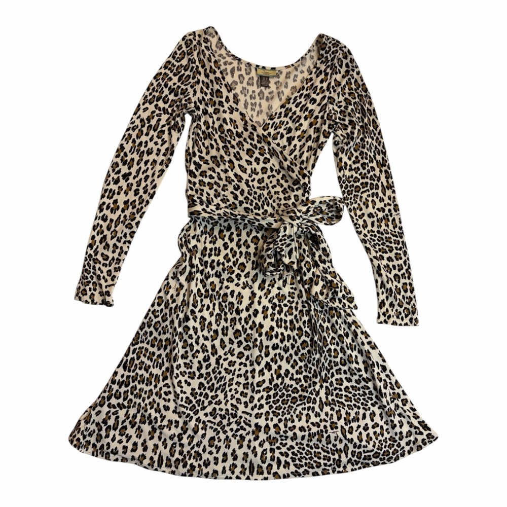 Issa London Leopard Print Jersey V-Neck Wrap Dress
